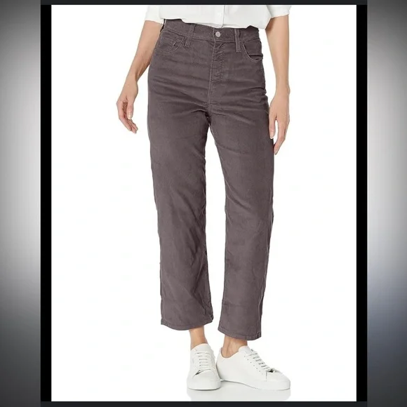 NWT Levi’s Ribcage Straight Ankle Corduroy Pants Gray Women’s Size 32 x 27 - Picture 1 of 6